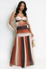 Boho Brown Ombre Maxi Skirt & Top Co-ord Set