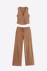 Women's Textured V-Neck Button-Up Waistcoat Co-ord Set