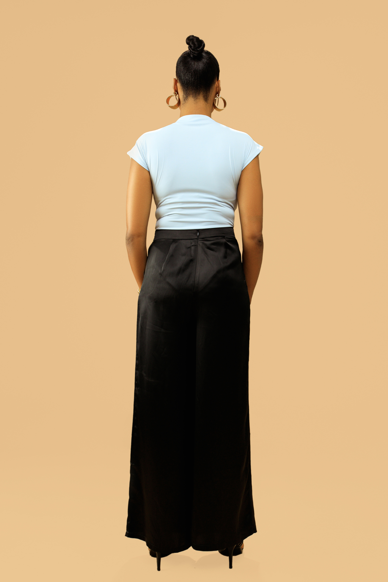 Women's Stretchy Bodysuit - High Neck Sleeveless Top