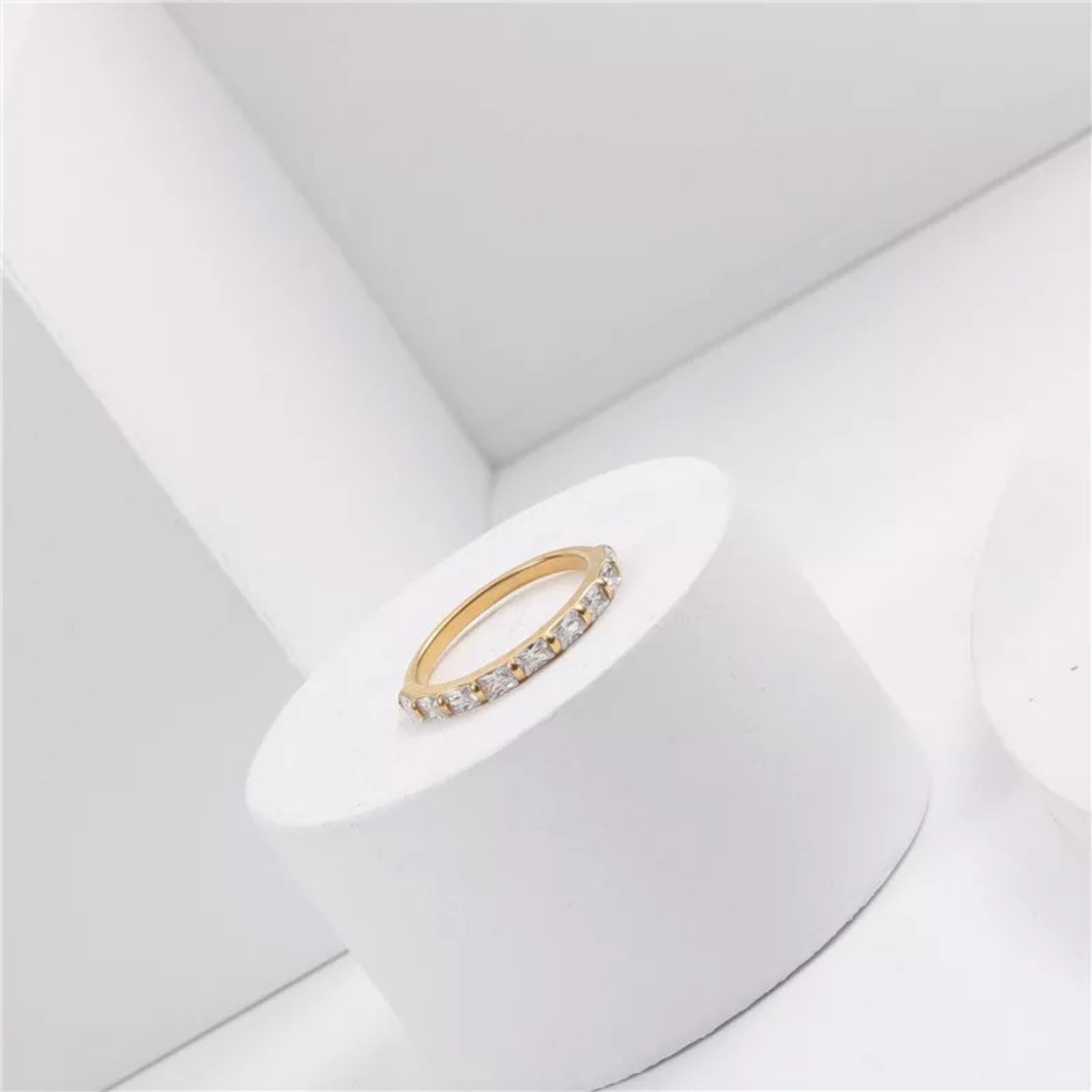Gold Baguette Cut Stackable Ring