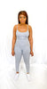 Grey Marl Backless Ribbed Strappy Jumpsuit