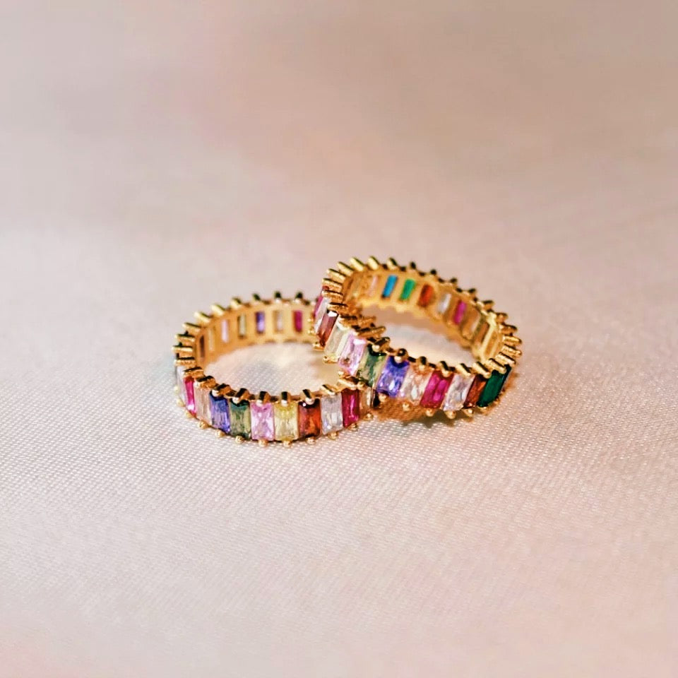 Rainbow Eternity Band Ring