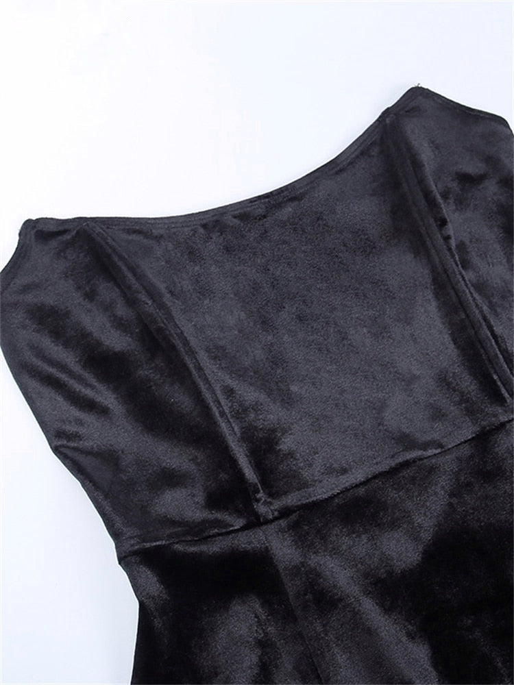 Black One Shoulder Puff Sleeve Bodycon Dress