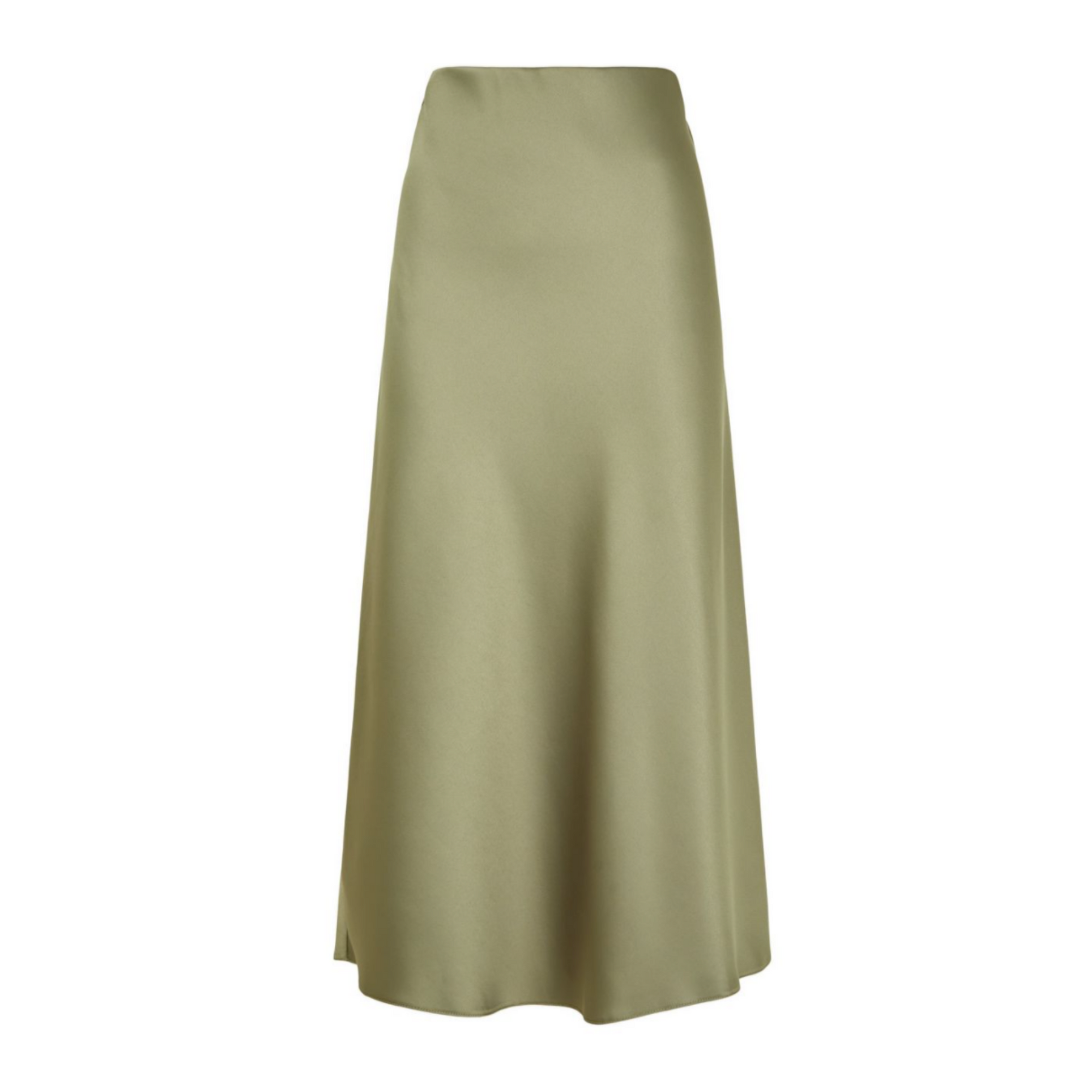Satin A Line Midi Skirt