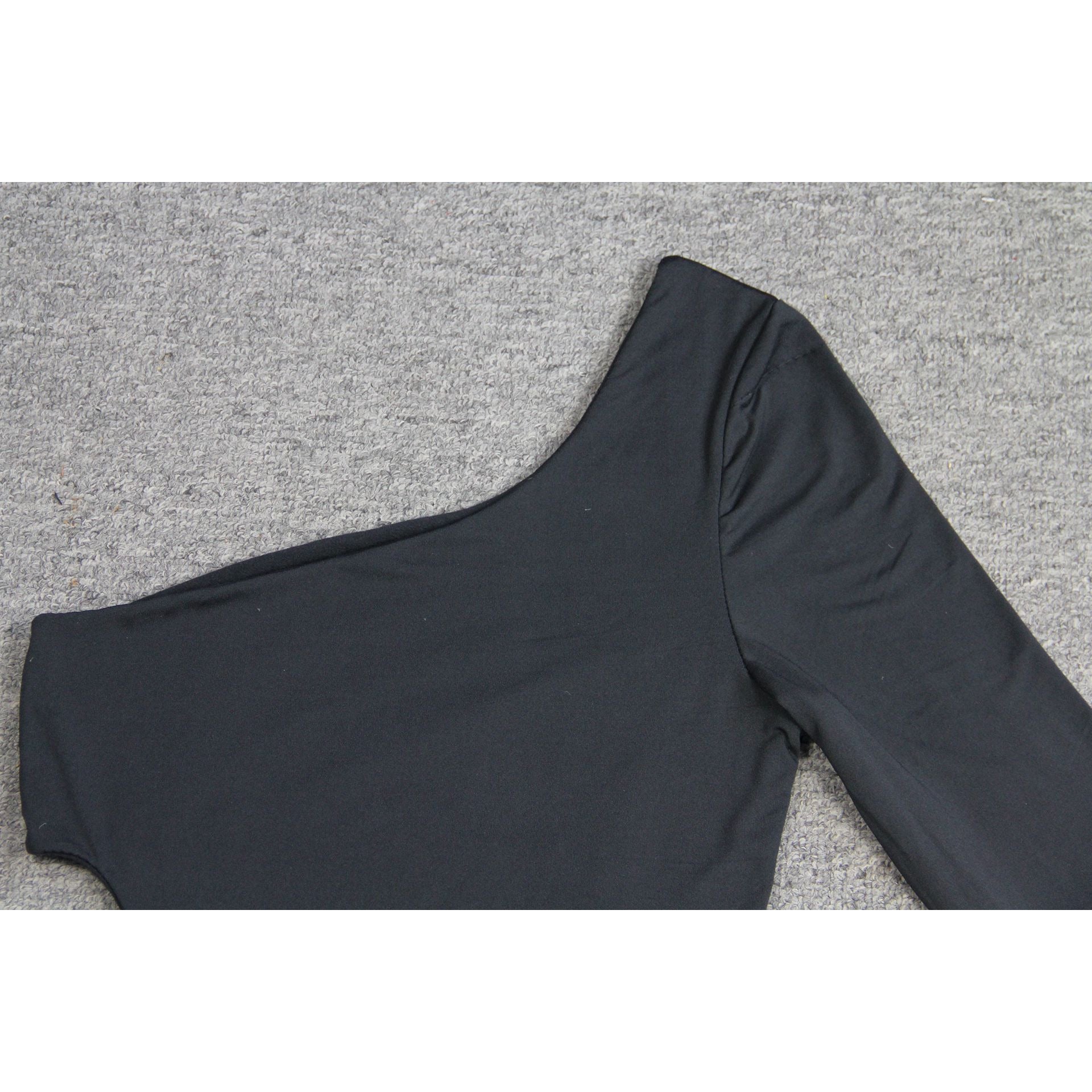 One Shoulder Side Slit Bodycon Midi Dress