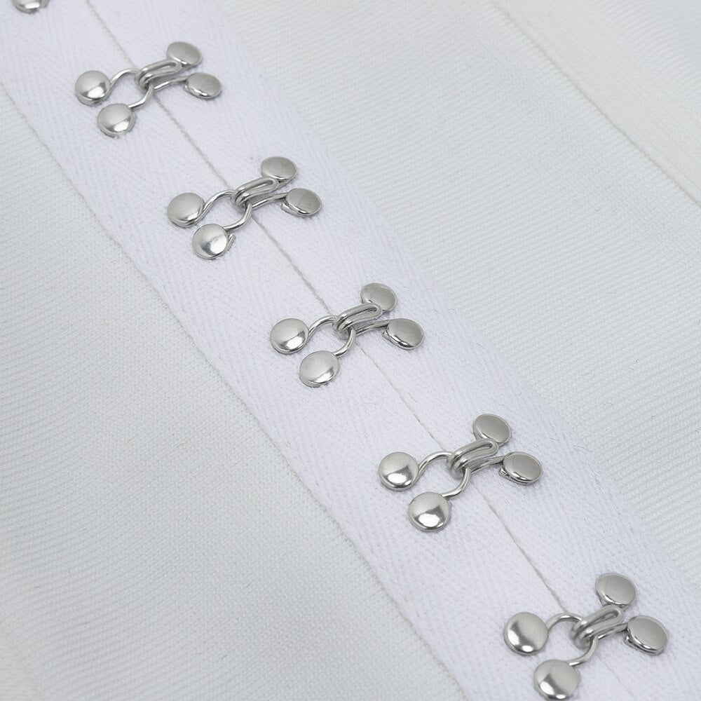 White Bardot Puff Sleeve Bandage Mini Dress