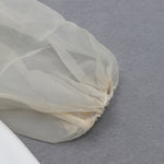 White Bardot Puff Sleeve Bandage Mini Dress